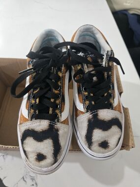 Vans X Discovery Animal Print Low-Top Sneakers with White Side Stripe